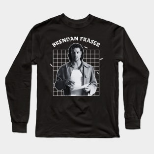 Brendan fraser --- 90s retro style Long Sleeve T-Shirt